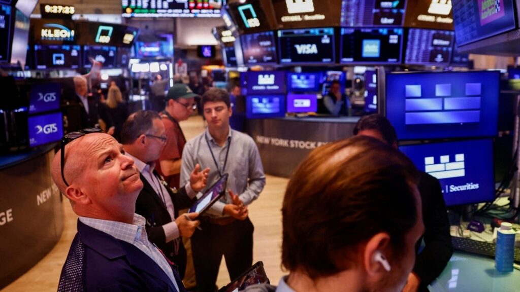 Traders work on the floor of the New York Stock Exchange (NYSE) in New York City, U.S., July 6, 2026. (Reuters/Jeenah Moon)