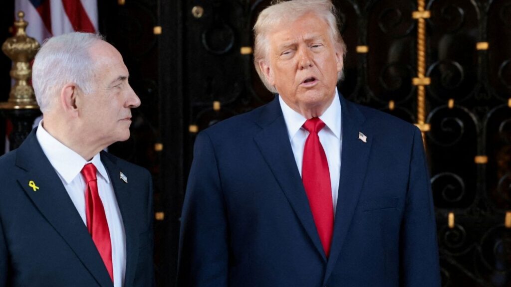 U.S. President Donald Trump speaks next to Israeli Prime Minister Benjamin Netanyahu upon arrival for meetings at Trump's Mar-a-Lago club in Palm Beach, Florida, U.S., December 29, 2025. (Reuters File)