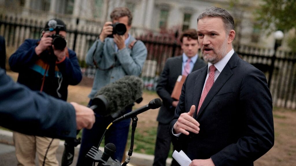 U.S. Trade Representative Jamieson Greer speaks with reporters at the White House in Washington, D.C., U.S., April 2, 2026. (Reuters File)