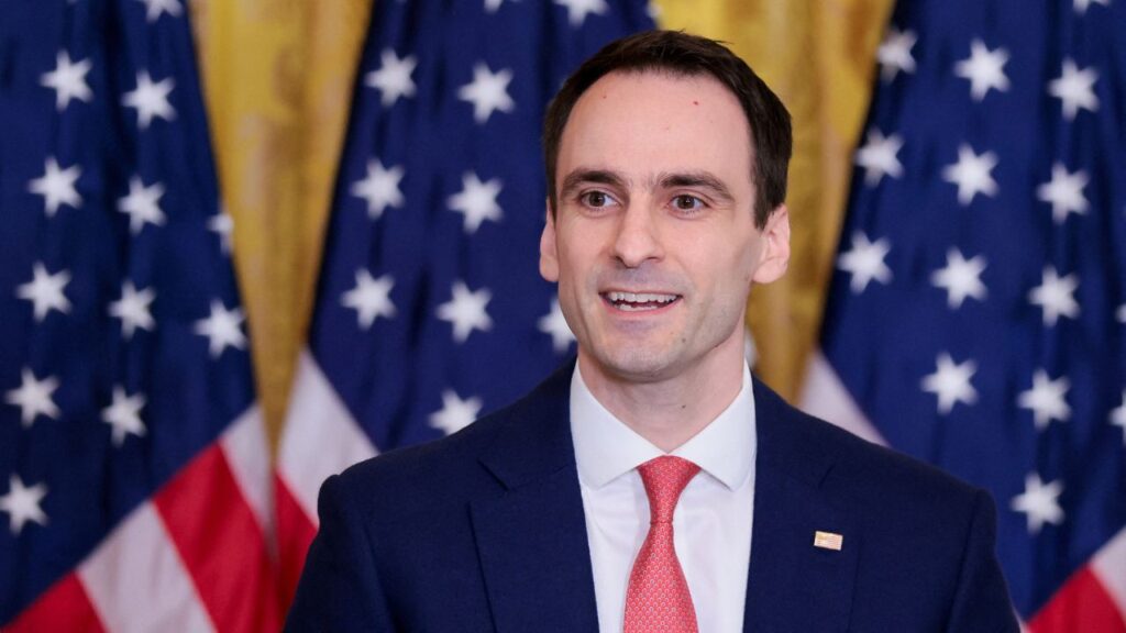 Director of the White House Office of Science and Technology Policy Michael Kratsios speaks during a ceremony for the inaugural Presidential AI Challenge National Champion Awards hosted by U.S. first lady Melania Trump, in the East Room of the White House in Washington, D.C., U.S., June 9, 2026. (REUTERS/Kylie Cooper/File Photo)