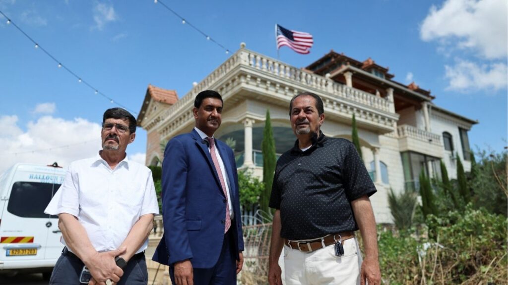 U.S. Representative Ro Khanna (D-CA) stands next to Palestinian residents of Turmus Ayya, near Ramallah, during a visit in the Israeli-occupied West Bank, July 9, 2026. Reuters/Ammar Awad