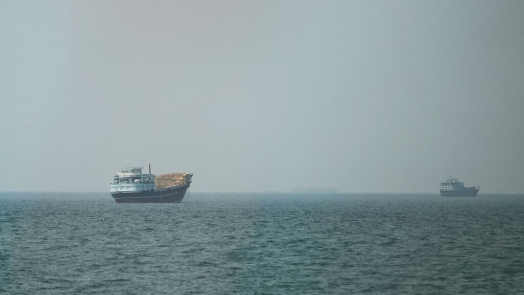 Vessels at the Strait of Hormuz, as seen from Musandam,Oman, July 13, 2026. (Reuters File)