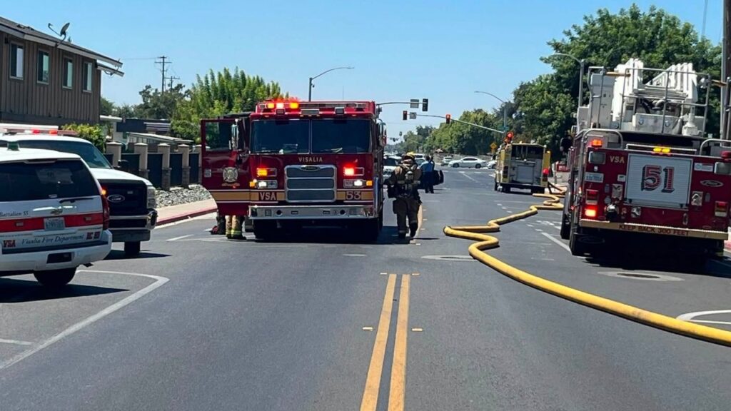 Visalia firefighters quickly contained a house fire Wednesday afternoon, with no injuries reported and the cause under investigation. (Visalia FD)