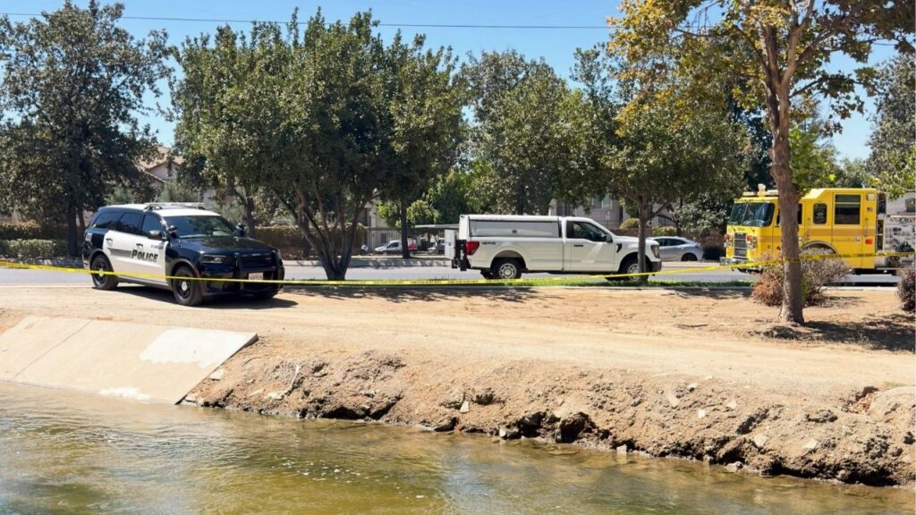 Visalia police are investigating after a deceased adult man was found Saturday morning in a canal near Riggin Avenue. (Visalia PD)