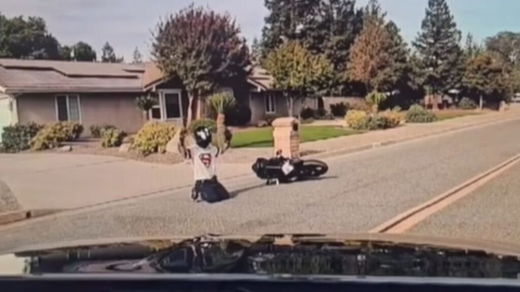 A 19-year-old rider was arrested on suspicion of felony evading after reaching speeds above 130 mph while fleeing CHP officers in Fresno. (CHP)