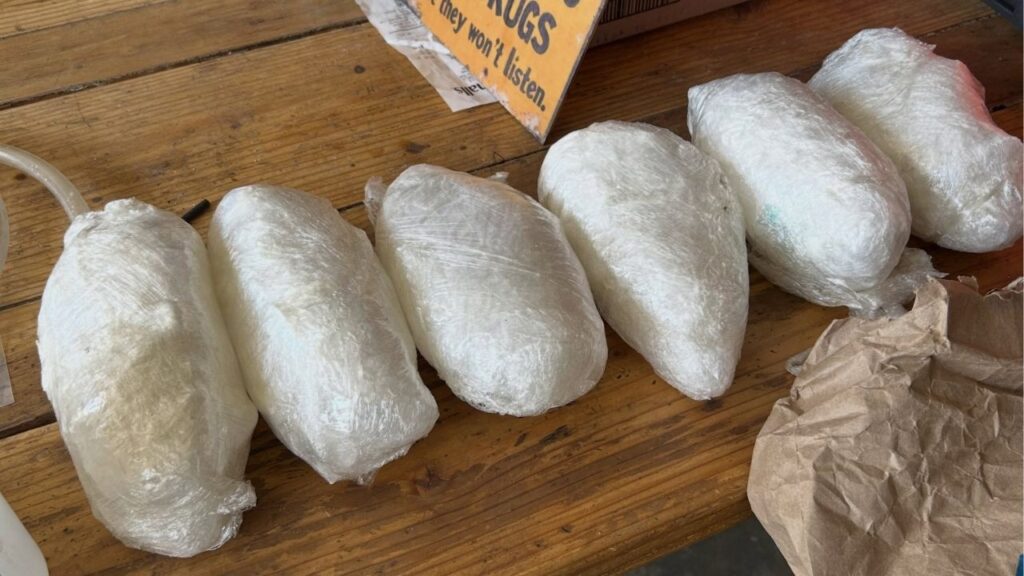 A 43-year-old man was arrested after authorities serving a search warrant in Visalia found about 6.5 pounds of methamphetamine, evidence of a DMT lab and a suspected chop shop, police said. (Visalia PD)