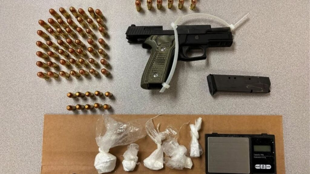 A convicted felon was arrested after investigators recovered a loaded handgun, suspected cocaine, and ammunition during an investigation in Kings County, authorities said. (Kings County SO)