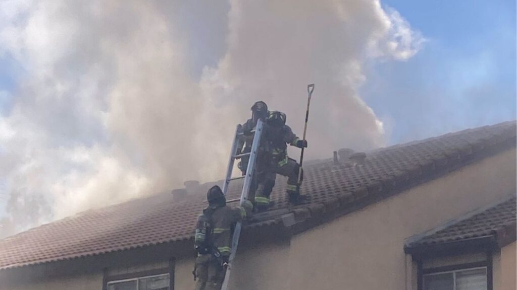 A fire damaged five apartment units and displaced multiple residents Tuesday morning at a Fresno apartment complex, fire officials said. (Fresno FD)