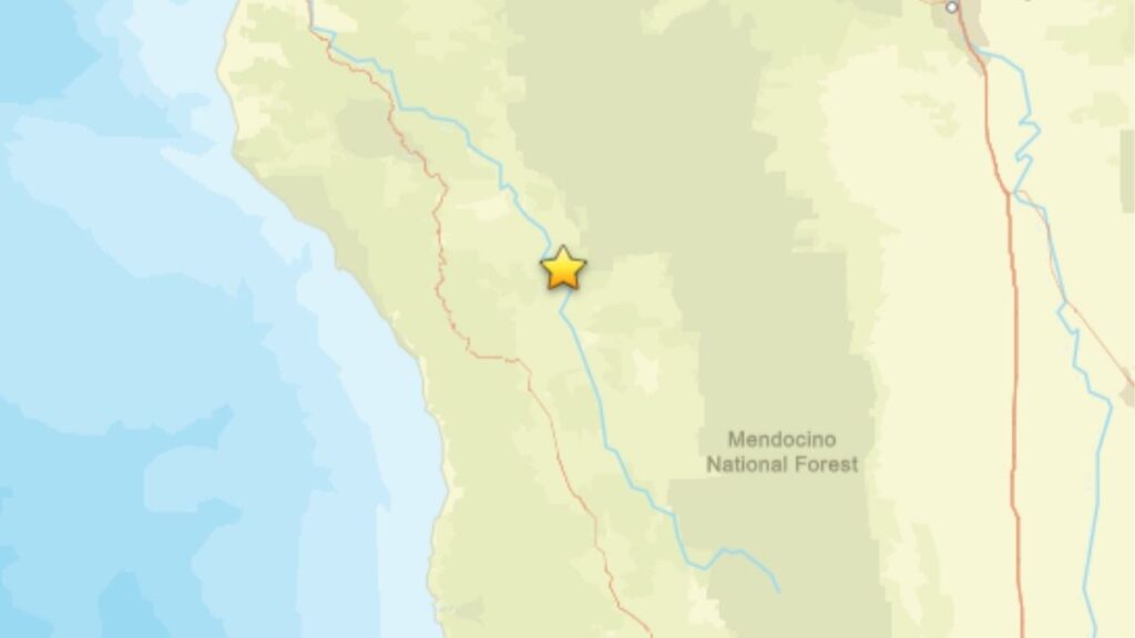 A preliminary magnitude 4.5 earthquake struck about 13 miles southeast of Alderpoint, California, at 3:21 p.m. PT Wednesday, according to automatic U.S. Geological Survey data that had not yet been reviewed by a scientist. (USGS)