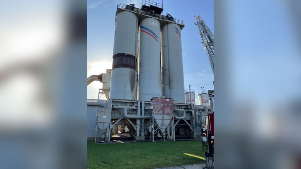 A worker suffered second-degree burns after an explosion Tuesday morning at the Martin Marietta Fresno Asphalt facility. (Fresno FD)