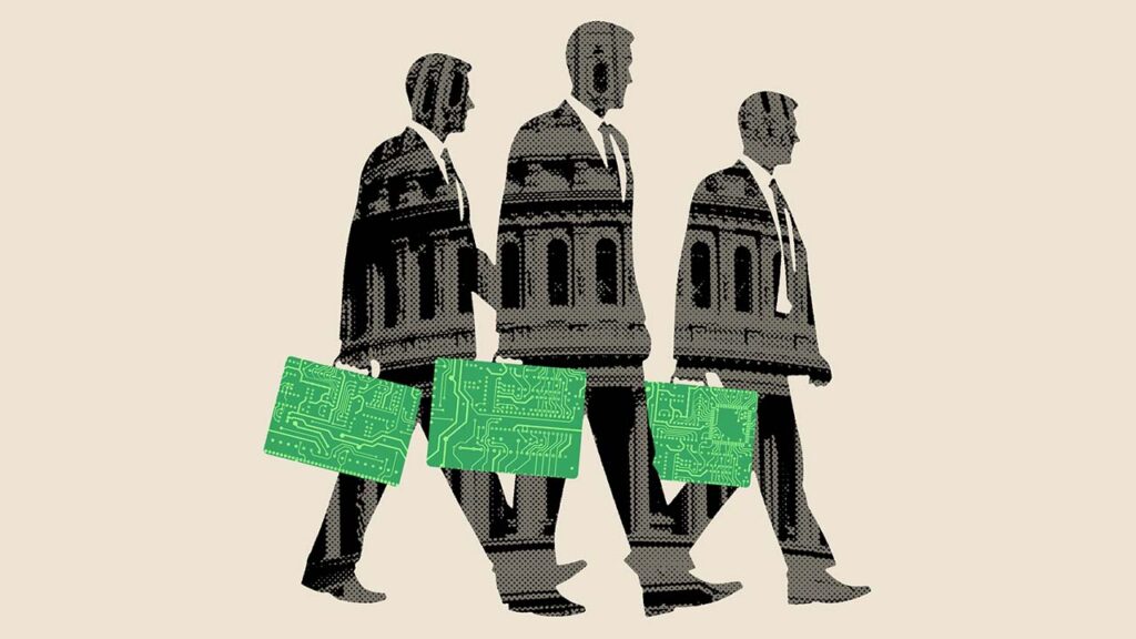 As data centers gobble up memory chips, other industries that need the components, including electronics companies like Apple and medical device makers, are asking for government help. (Matt Chase/The New York Times)