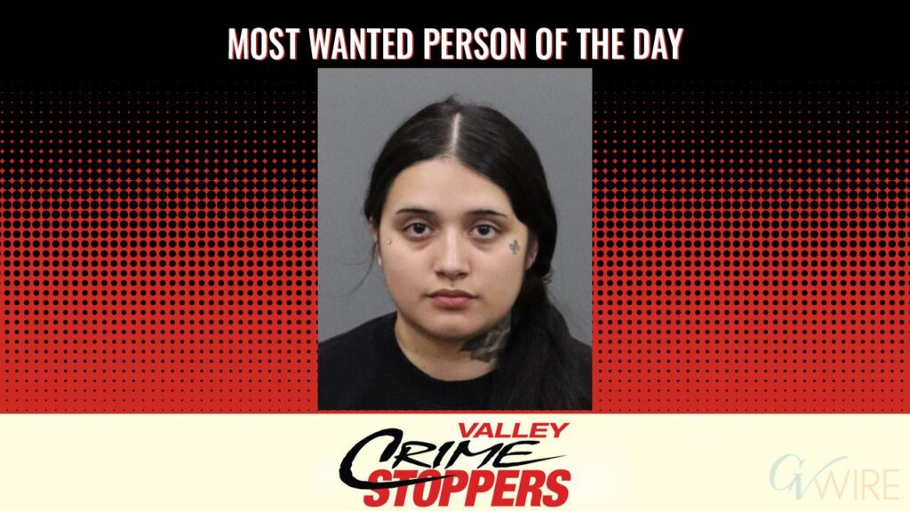 Alina Karissa Navarro is Valley Crime Stoppers' Most Wanted Person of the Day for August 26, 2026. (Valley Crimes Stoppers)