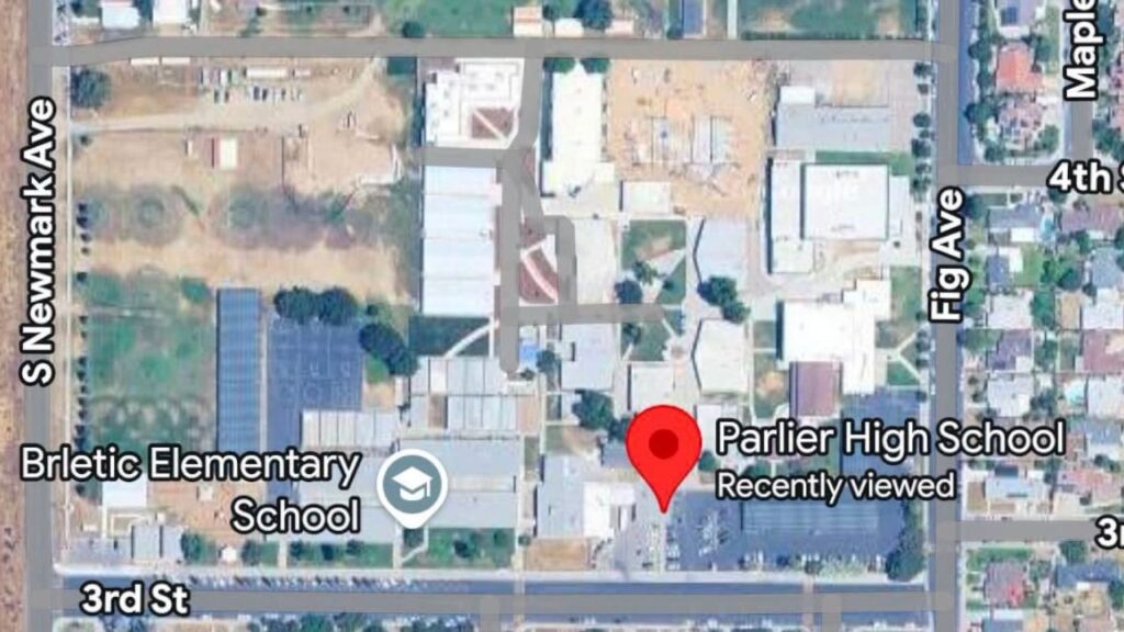 An officer-involved shooting is under investigation near Parlier High School, the Fresno County Sheriff’s Office said Saturday. (Fresno County SO)
