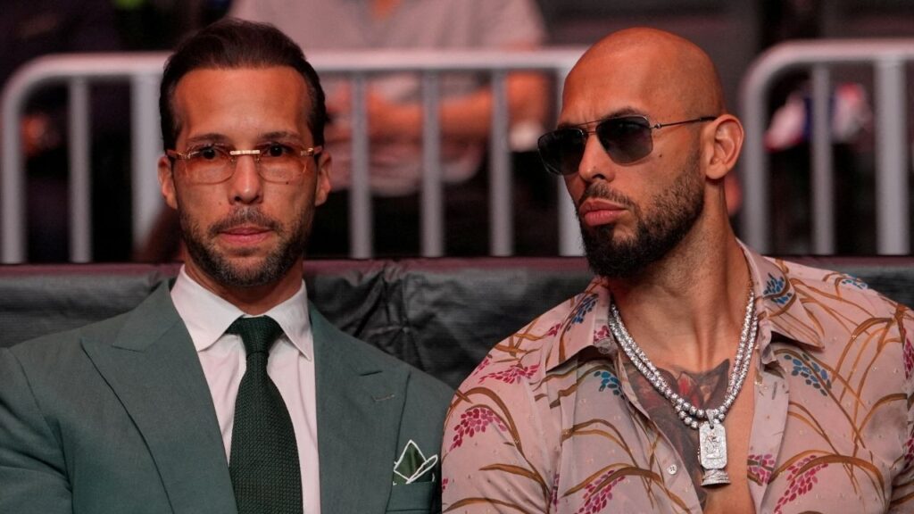 Andrew Tate and Tristan Tate arrive before U.S. President Donald Trump to attend UFC 327 at Kaseya Center, Miami, U.S., April 11, 2026. (Reuters File)