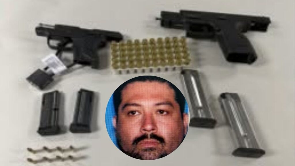 Authorities say a Coalinga man turned himself in after officers executing a search warrant found two handguns and ammunition at a residence, leading to multiple firearms-related charges. (Coalinga PD)