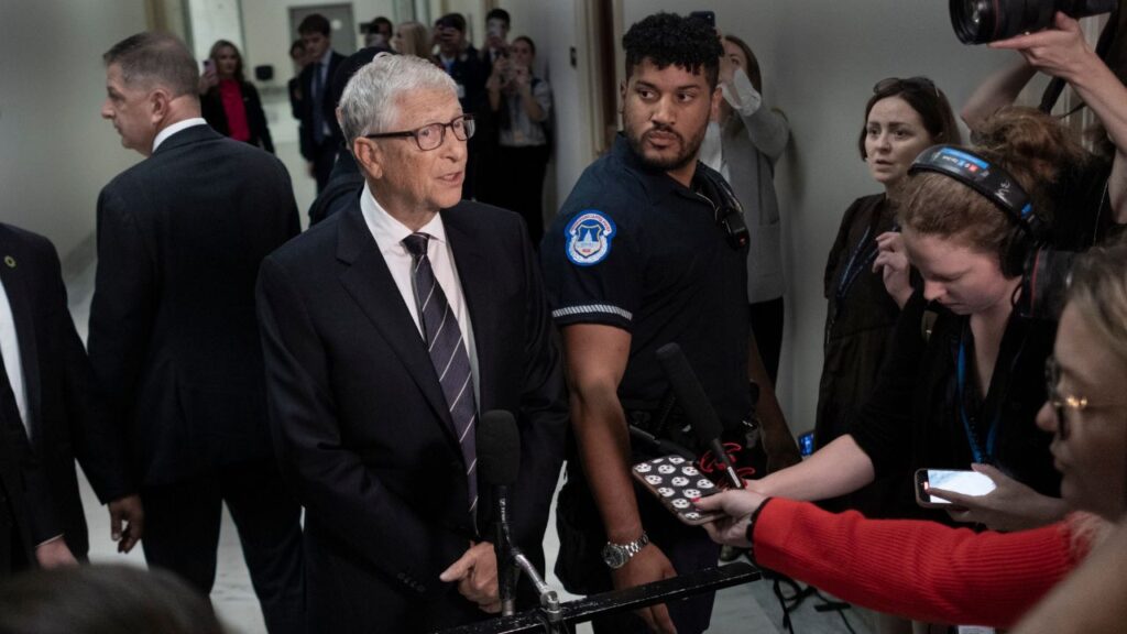 Bill Gates arrives for a House committee hearing in the Jeffrey Epstein investigation in Washington on June 10, 2026. Gates, the billionaire co-founder of Microsoft, is loudly warning that artificial intelligence poses a grave threat to jobs and human life, and that urgently addressing the risks should be “the world’s top priority.” (Chona Kasinger/The New York Times)