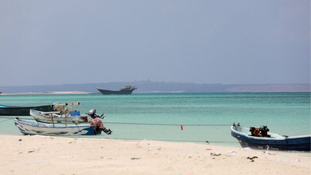 Boats are pictured on the shore of Bab el-Mandeb, Yemen, April 2, 2026. (Reuters File)