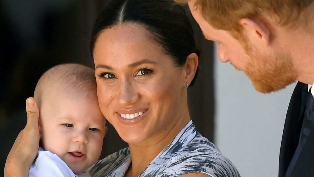 Britain's Prince Harry and his wife Meghan, Duchess of Sussex, holding their son Archie, meet Archbishop Desmond Tutu (not pictured) at the Desmond & Leah Tutu Legacy Foundation in Cape Town, South Africa, September 25, 2019. (Reuters File)