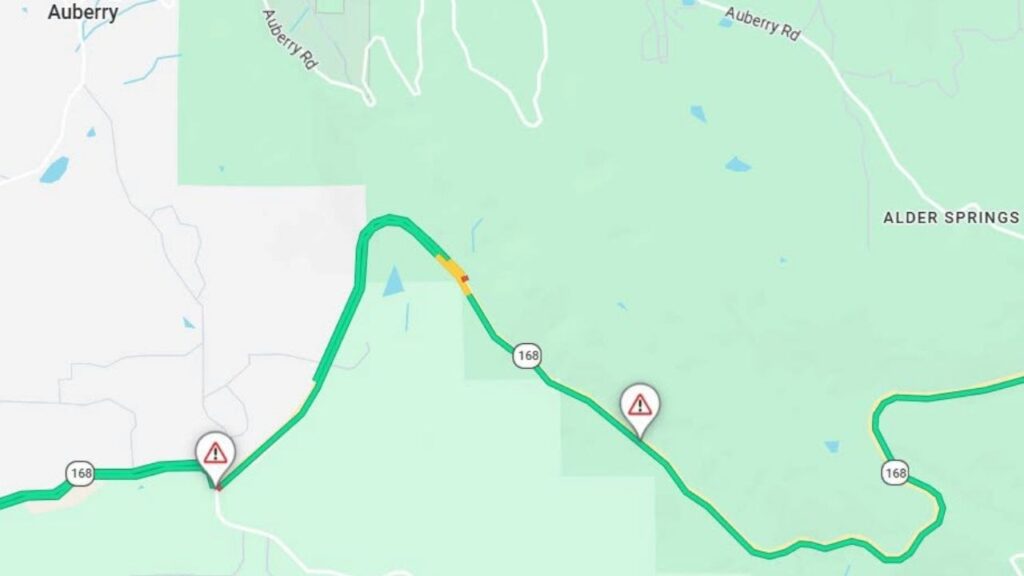 Brush fires reduced eastbound Highway 168 to one lane at Lower Vista in Fresno County, with delays expected. (Caltrans)