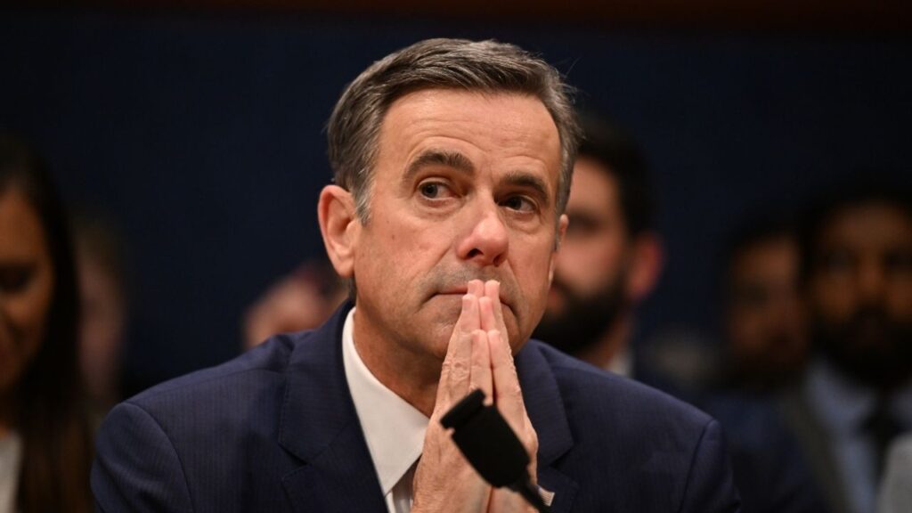 CIA Director John Ratcliffe testifies at a House Intelligence Committee hearing on worldwide threats in Washington, March 19, 2026. Ratcliffe made a secret diplomatic trip to Moscow on Tuesday, Aug. 25, according to people briefed on his travel. (Kenny Holston/The New York Times)
