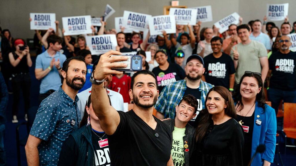 Dr. Abdul El-Sayed, the Democratic candidate for U.S. Senate in Michigan, who is trying to bring his party together after a divisive primary, at a campaign event in Ann Arbor, Mich., June 28, 2026. Republicans still have some clear advantages on the map, but President Donald Trump’s unpopularity has opened the door for an outcome that once seemed far-fetched. (Nick Hagen/The New York Times)