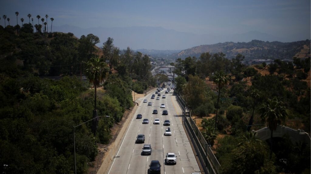 Cars drive along the 110 Freeway in Los Angeles, California, U.S., May 22, 2025. (Reuters File)