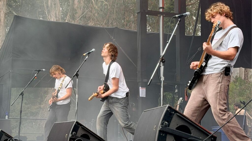 Day We Ran, made up by brothers Michael, Matthew, and Daniel Lough, performing at Outside Lands on Sunday, Aug. 9, 2026. (GV Wire/Anthony W. Haddad)