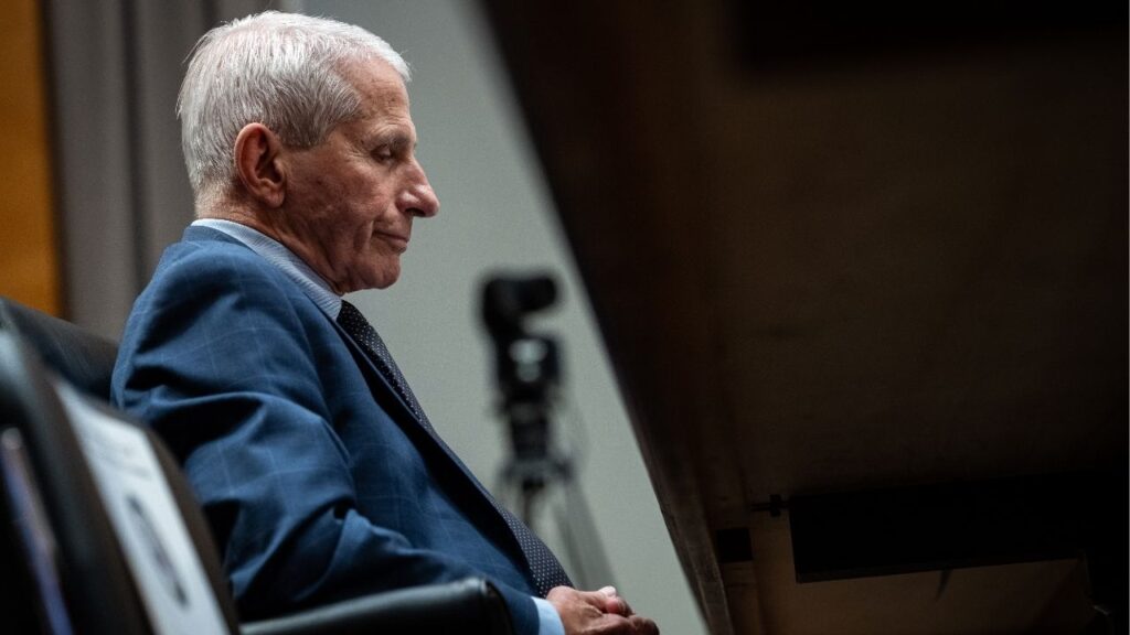 Dr. Anthony Fauci, former Director of the National Institute of Allergy and Infectious Diseases, appears at a Senate Homeland Security Committee hearing in Washington on Wednesday, July 29, 2026. The committee on Thursday, Aug. 6, 2026, approved a resolution holding Fauci in contempt of Congress for his refusal to answer questions at the hearing. (Haiyun Jiang/The New York Times)