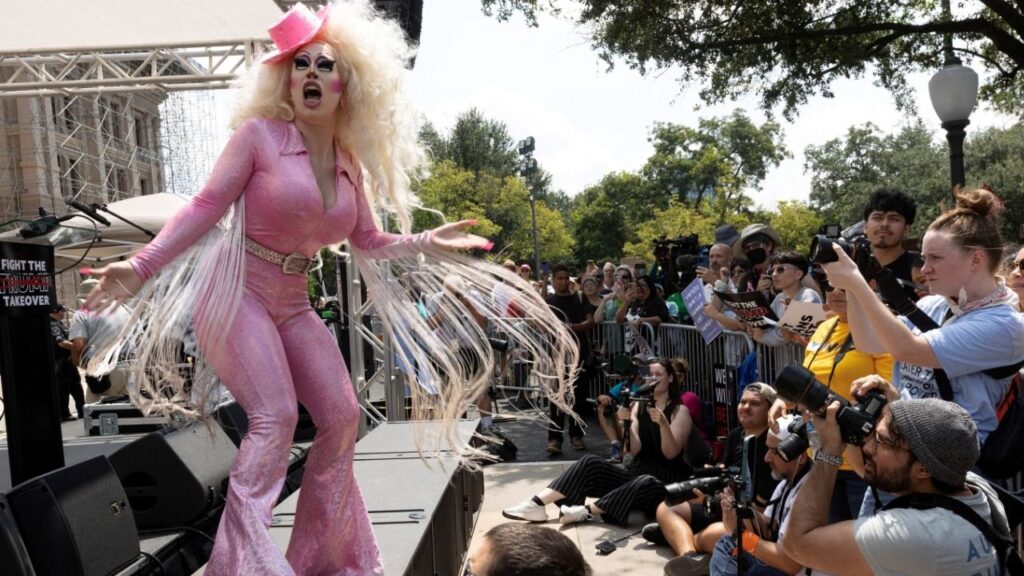 Drag queen Brigitte Bandit performs in Austin, Texas, U.S. August 16, 2025. (Reuters File)