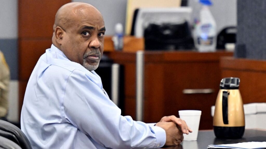 Duane Davis looks on during his murder trial, related to the 1996 killing of rapper Tupac Shakur, at Clark County District Court at the Regional Justice Center in Las Vegas, Nevada, U.S., August 19, 2026. (David Becker/Pool via Reuters)