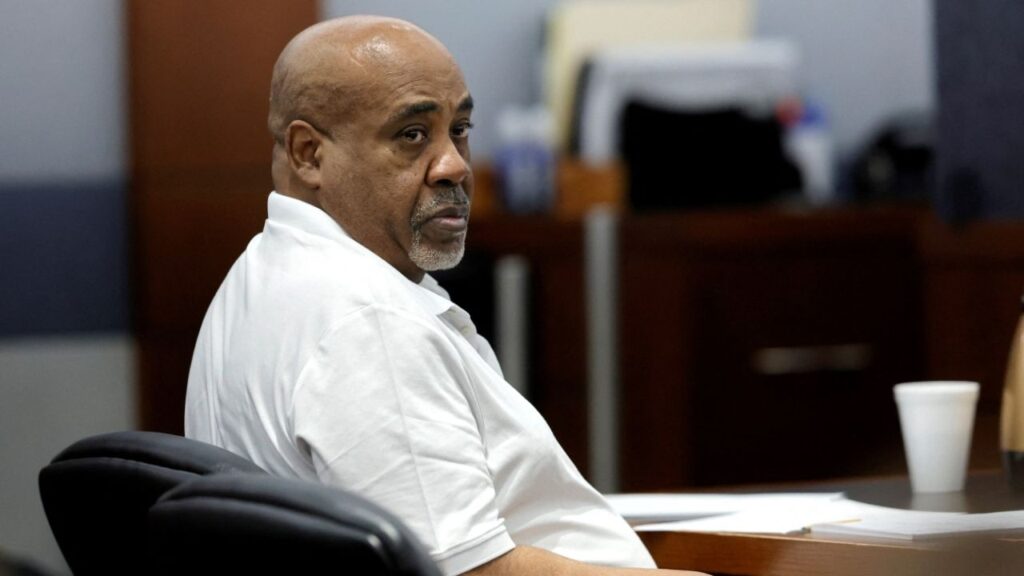 Duane "Keffe D" Davis appears at Clark County District Court on the third day of jury selection for his trial for his alleged role in leading a group of men to kill Tupac Shakur in a 1996 drive-by shooting near the Las Vegas Strip, in Las Vegas, Nevada, U.S., August 12, 2026. Steve Marcus/via REUTERS