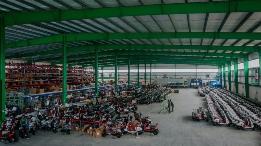 Electric scooters ready for delivery at the EVEE Electric assembly plant in Lahore, Pakistan, on July 21, 2026. With gas prices high, people in developing countries like Pakistan are racing to buy battery-powered bikes. The Iran war has made Donald Trump “salesman of the year,” as one executive put it. (Asim Hafeez/The New York Times)