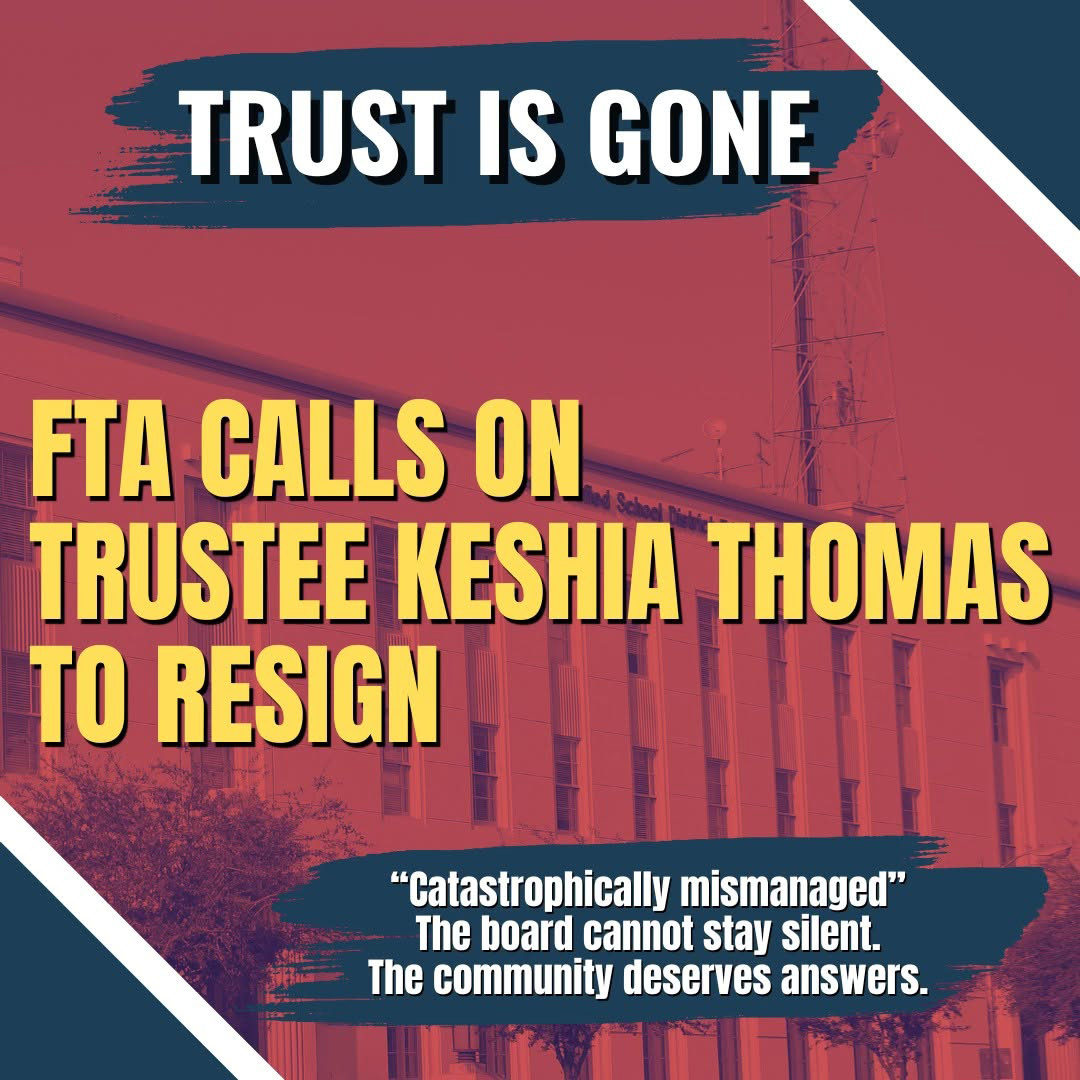 Image of a social media post calling for Keshia Thomas to resign