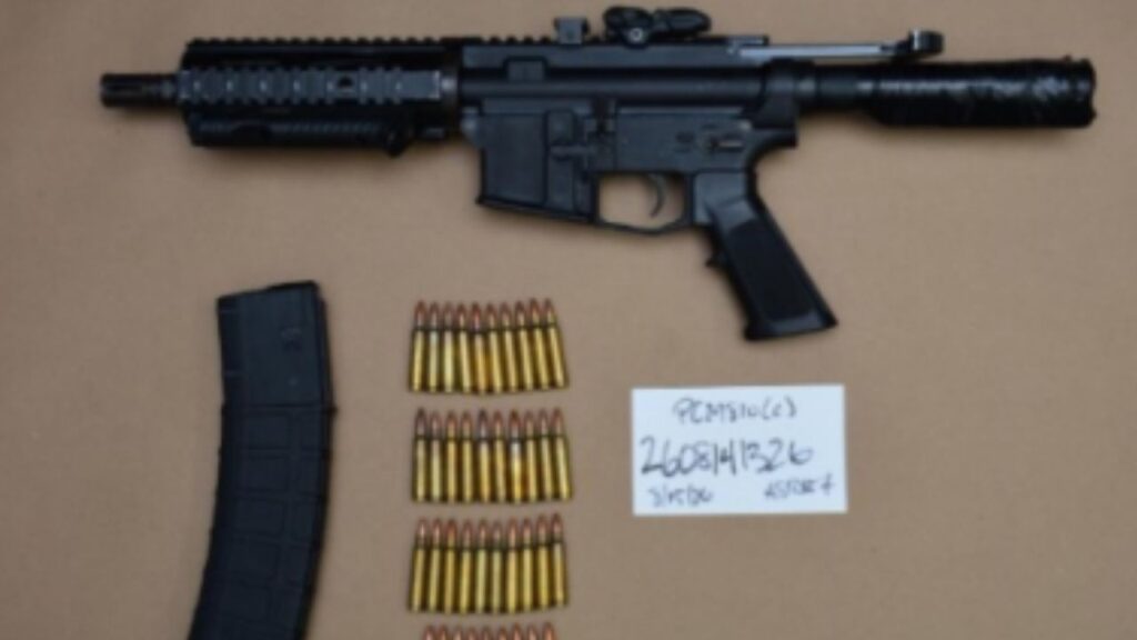 Fresno police arrested Valentin Viera after officers said he crashed an SUV into a home, fled on foot and was found with a loaded AR-style rifle in the vehicle. (Fresno PD)