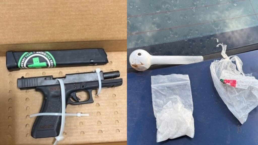 Madera County sheriff’s deputies arrested a woman Wednesday after finding a loaded stolen handgun, more than 10 grams of suspected methamphetamine and other evidence of suspected drug sales in a vehicle blocking a Fairmead roadway. (Madera County SO)