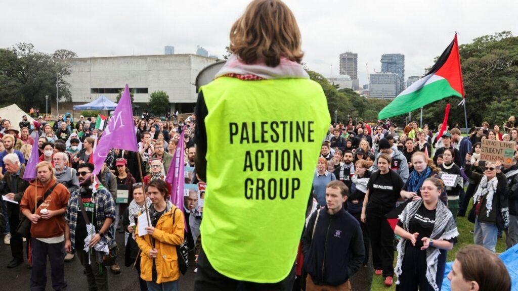 Members of the Palestine Action Group gather ahead of a rally, amid the ongoing conflict between Israel and the Palestinian Islamist group Hamas, in Sydney, Australia May 3, 2024. (Reuters File)