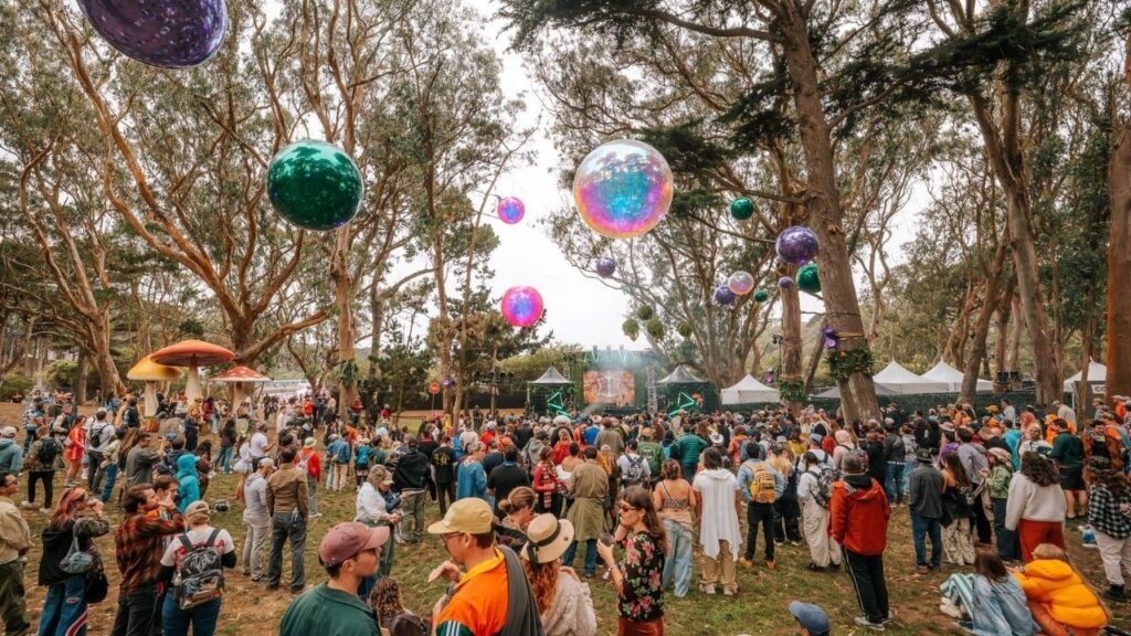 People walk around Outside Lands on Saturday, Aug. 8, 2026. (Alive Coverage)