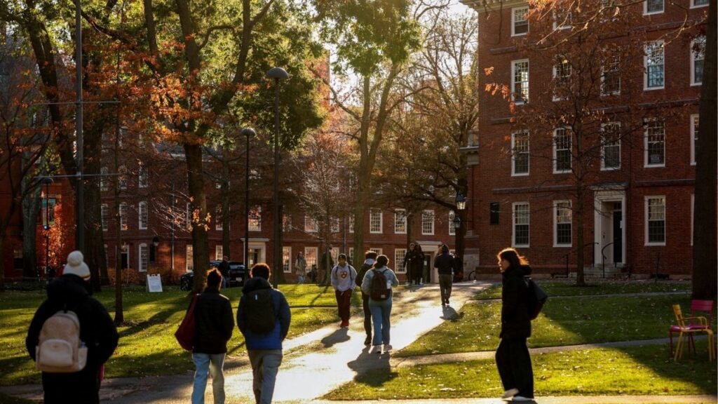 Students walk on campus at Harvard University in Cambridge, Massachusetts, U.S., November 19, 2025. (Reuters File)