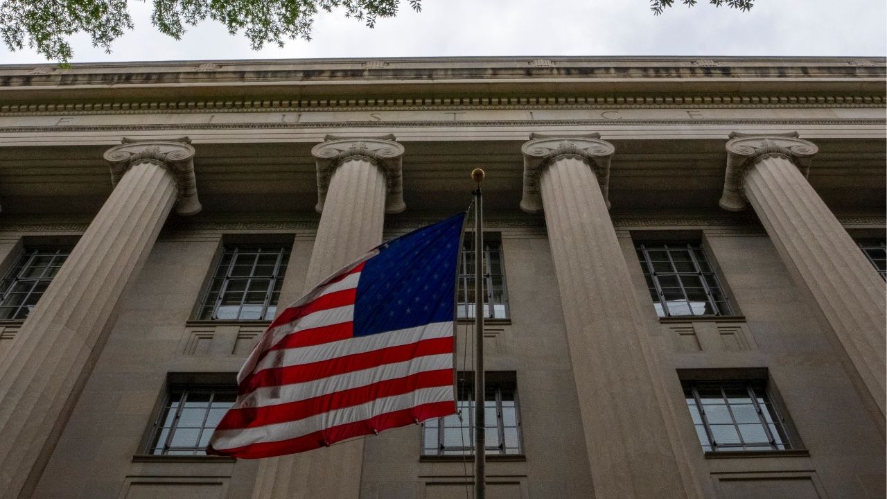 The Department of Justice in Washington, June 15, 2026. The Trump administration has filed lawsuits against 17 states challenging in-state tuition for undocumented residents. (Alex Kent/The New York Times)