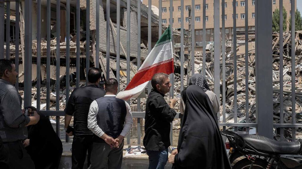 The heavily damaged Iranian space research center, one of the sites struck during the war, in Tehran on July 6, 2026. A rapidly shrinking supply of air-defense missiles and other critical weaponry not only leaves the U.S. military less equipped, but could also leave Russia and China feeling emboldened should they contemplate a potential conflict with the United States, experts said. (Emile Ducke/The New York Times)