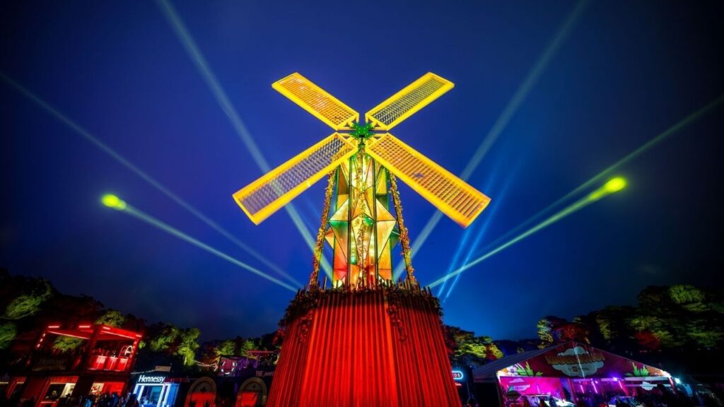The iconic windmill in the back of Lands End at Outside Lands on Sunday, Aug. 9, 2026. (Alive Coverage)