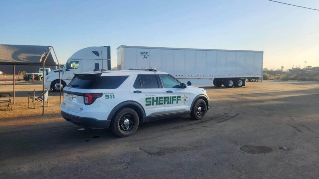 Tulare County authorities are investigating the overnight theft of three pallets of electronics worth an estimated $20,000 to $25,000 from a locked truck trailer in Goshen. (Tulare County SO)