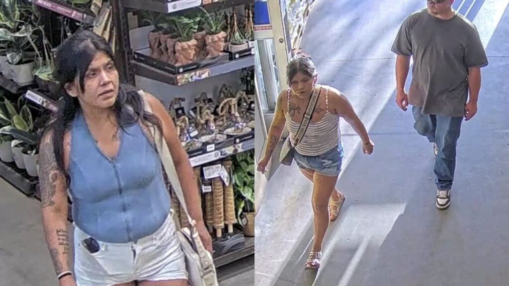 Visalia police are asking for the public’s help identifying two people suspected of stealing merchandise from two Lowe’s stores in the city. (Visalia PD)