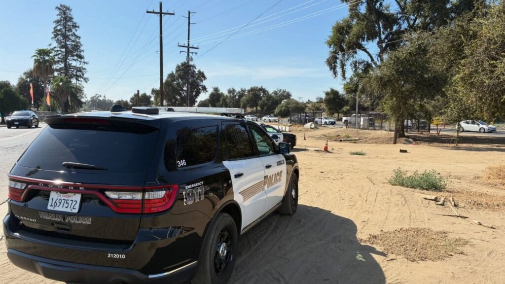 Visalia police are investigating after a man was found stabbed Tuesday, Aug. 25, 2026, afternoon near East Noble Avenue and South Lovers Lane. (Visalia PD)