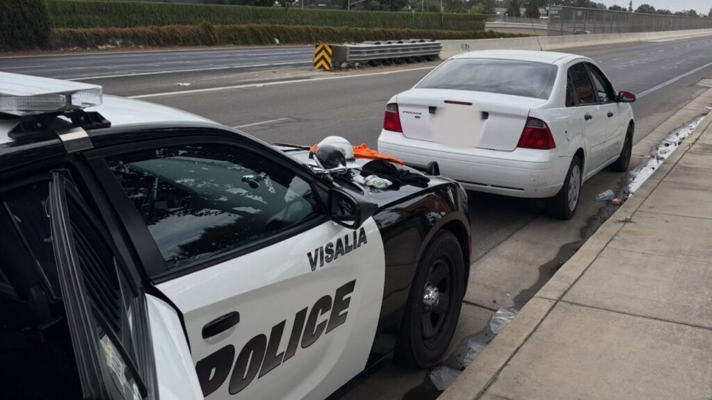 Visalia police arrested 35-year-old Thomas Kenison on Friday after a burglary investigation led detectives to recover stolen property from the Lamp Lighter Inn. (Visalia PD)