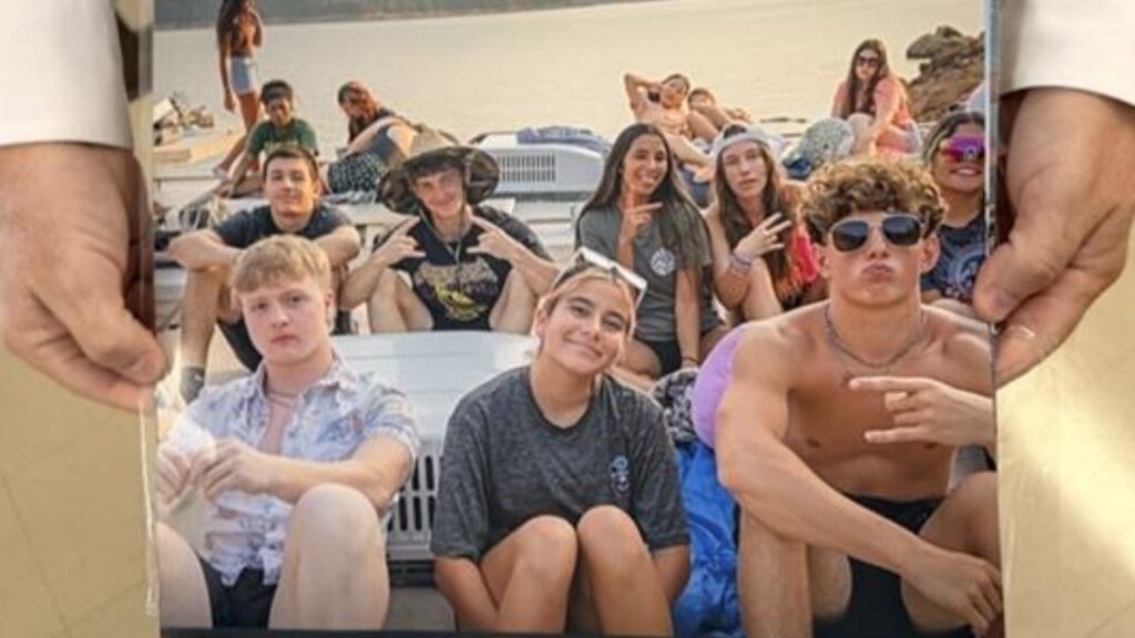 A photo Stephen Quick showed in court on Wednesday, Sept. 2, 2026. Left is Caleb Quick while Cassandra Michael is center. (GV Wire)