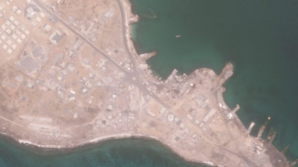 A satellite view shows a closer view of Perim Island in the Bab el-Mandeb Strait, Yemen, September 13, 2026. 2026 Planet Labs PBC/Handout via REUTERS