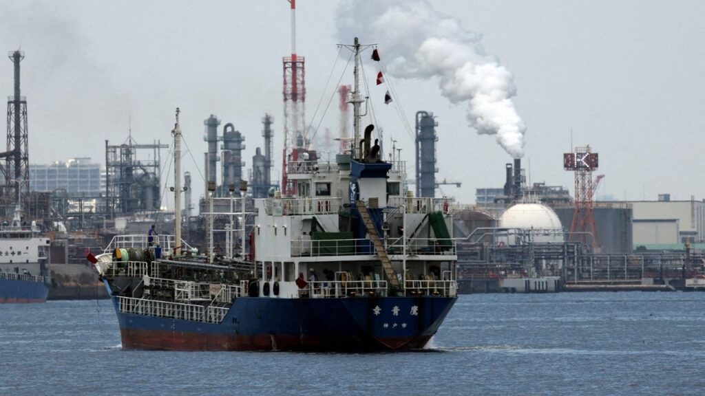 A small tanker sails near an oil refinery, in the Keihin Industrial Zone in Kawasaki, south of Tokyo, Japan March 17, 2026. (Reuters File)