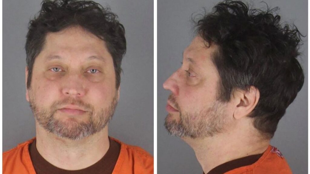 Anthony James Kazmierczak poses for a Hennepin County Jail booking photograph after his arrest on a charge of third degree assault following an incident at Rep. Ilhan Omar's town hall event in Minneapolis, Minnesota, U.S. January 27, 2026 in a combination photograph. Hennepin County Sheriff/Handout via REUTERS