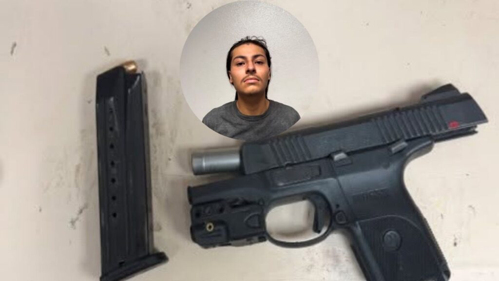 Coalinga police arrested a Francisco Lopez, of Huron, after a foot chase near Keck Park and recovered a loaded firearm from a nearby backyard. (Coalinga PD)